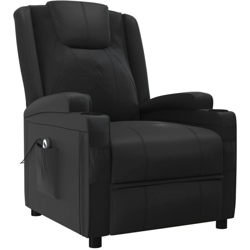 

Sillón eléctrico reclinable de cuero sintético negro - Negro - Vidaxl