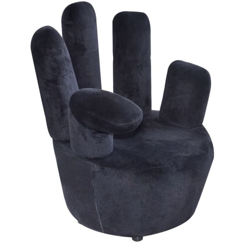 

Sillón en Forma de Mano de Terciopelo Negro - Negro - Vidaxl