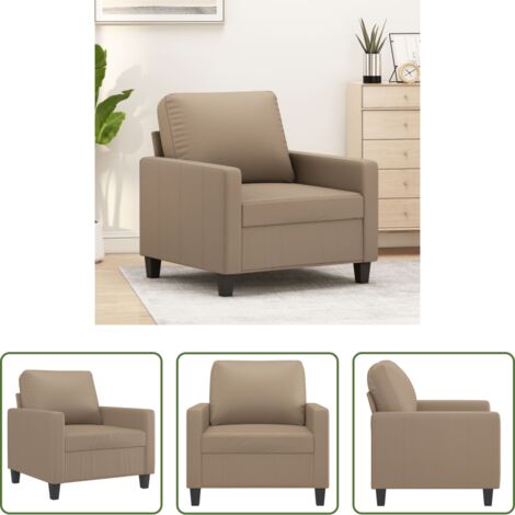 vidaXL Sillón moderno -  Sillón cuero sintético color capuchino 60 cm