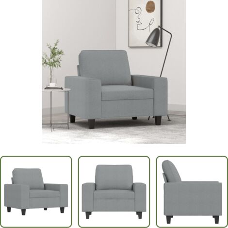 vidaXL Sillón moderno -  Sillón de tela gris claro 60 cm