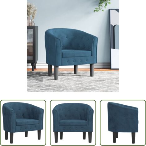 vidaXL Sillón moderno -  Sillón de terciopelo azul oscuro