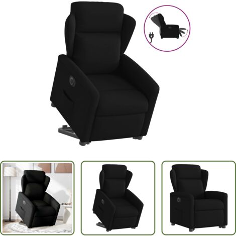 vidaXL Sillón para personas mayores -  Sillón eléctrico reclinable elevable de tela negro