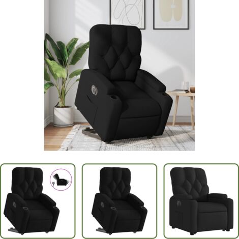 vidaXL Sillón para personas mayores -  Sillón eléctrico reclinable elevable de tela negro