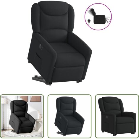 vidaXL Sillón para personas mayores -  Sillón eléctrico reclinable elevable de tela negro