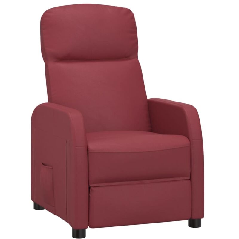 

vidaXL Sillón Reclinable de Cuero Sintético Rojo Vino Tinto - Rojo