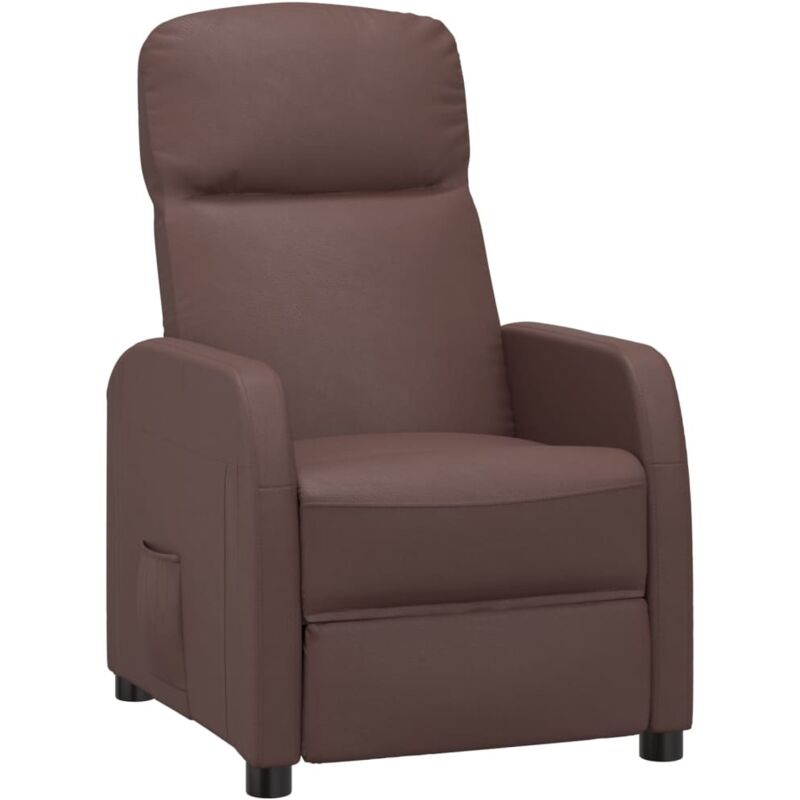 

Sillón Reclinable de Cuero Sintético Marrón - Marrón - Vidaxl