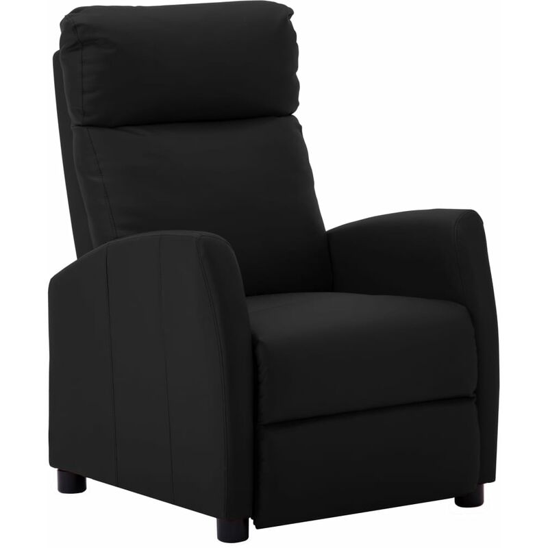 

Sillón Reclinable de Cuero Sintético Negro - Negro - Vidaxl