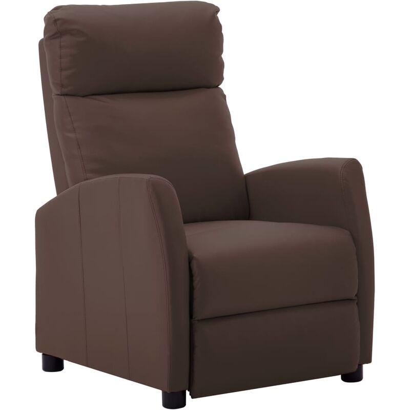 

Sillón Reclinable de Cuero Sintético Marrón - Marrón - Vidaxl