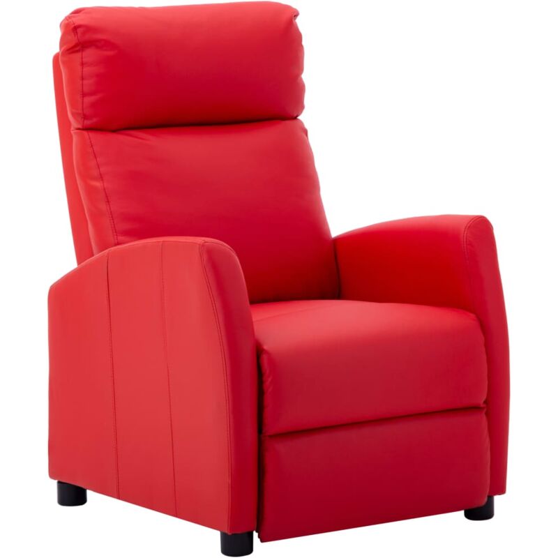 

Sillón Reclinable de Cuero Sintético Rojo - Rojo - Vidaxl