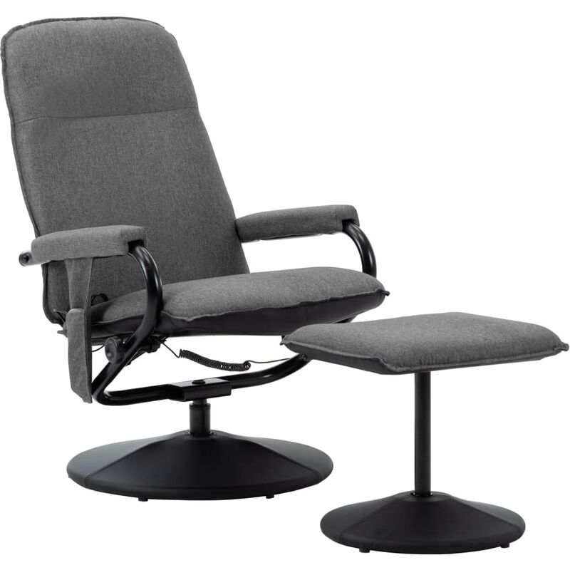

Vidaxl - Sillón Reclinable de Masaje con Reposapiés Tela Gris Claro - Gris