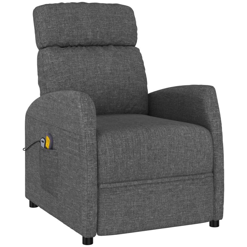 

Sillón reclinable de masaje eléctrico de tela gris oscuro - Gris - Vidaxl