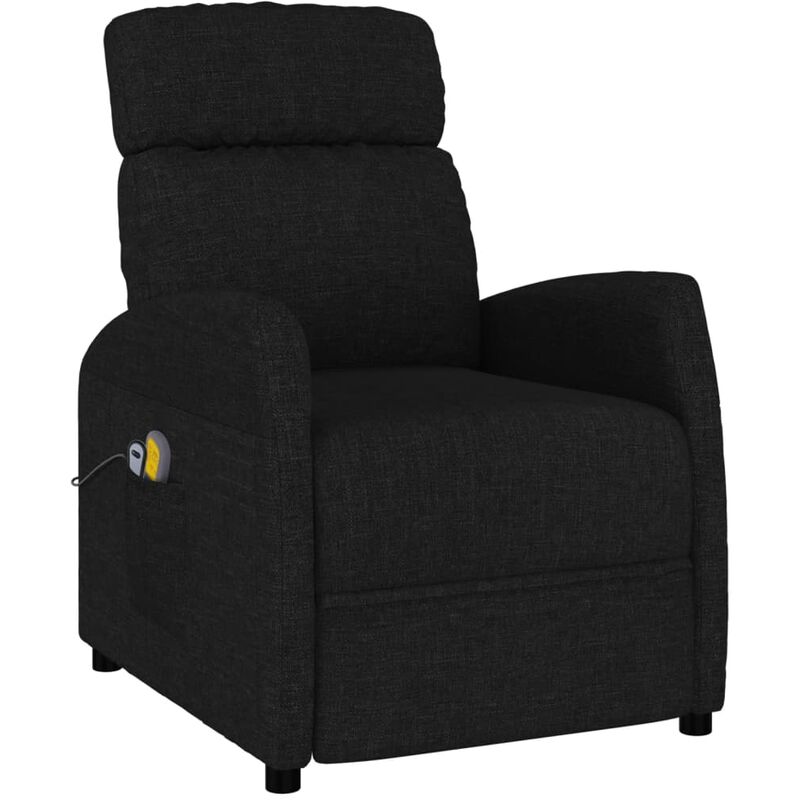 

Sillón reclinable de masaje eléctrico de tela negro - Negro - Vidaxl