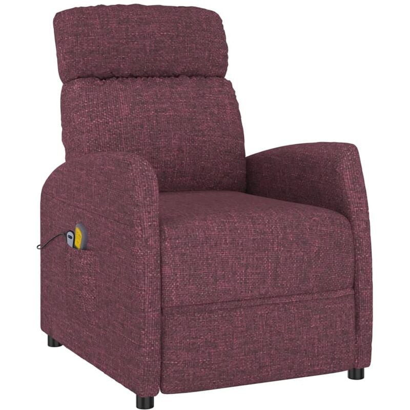 

Sillón reclinable de masaje eléctrico de tela morado y - Púrpura - Vidaxl