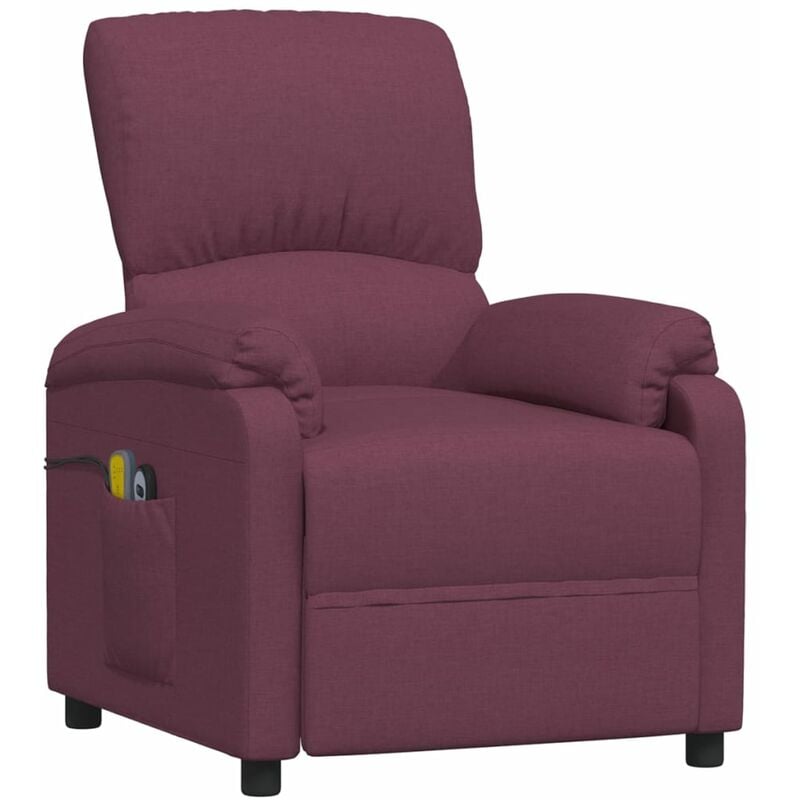 

vidaXL Sillón reclinable de masaje eléctrico de tela morado - Púrpura