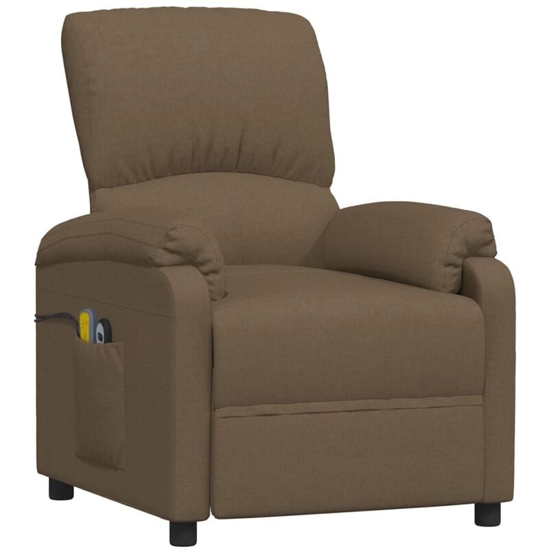

Sillón reclinable de masaje eléctrico de tela marrón - Marrón - Vidaxl
