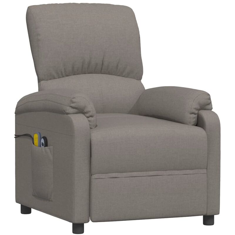 

vidaXL Sillón reclinable de masaje eléctrico de tela gris taupe - Gris Topo