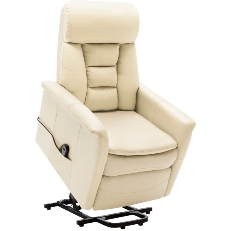 

Sillón reclinable de pie de cuero sintético blanco crema - Blanco - Vidaxl