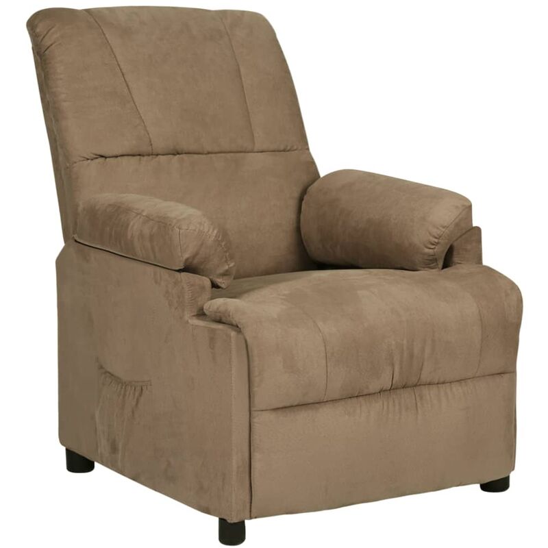 

Sillón reclinable de piel de ante artificial gris taupe - Gris Topo - Vidaxl
