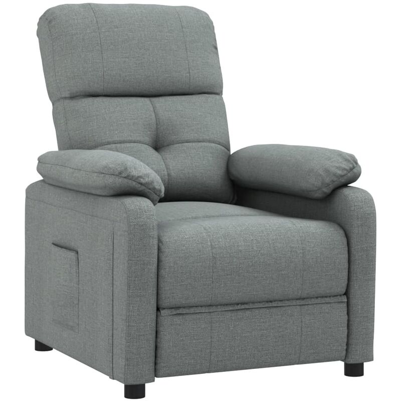 

Sillón Reclinable de Tela Gris Oscuro - Gris - Vidaxl
