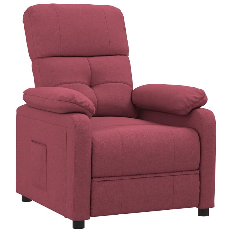 

Sillón Reclinable de Tela Vino Tinto - Rojo - Vidaxl