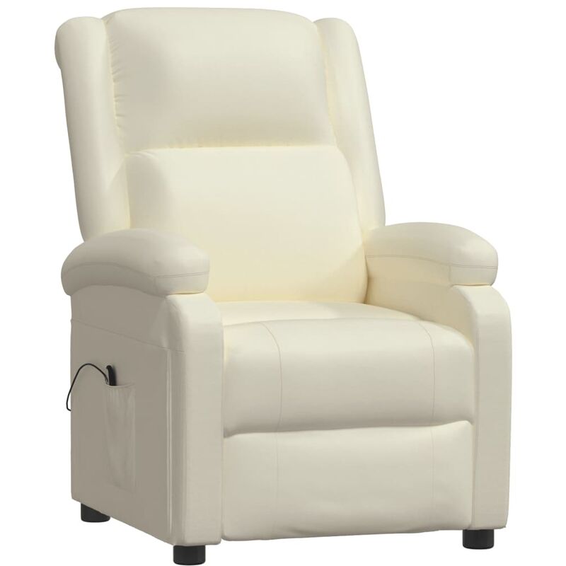

Sillón reclinable eléctrico de sintético cuero blanco - Blanco - Vidaxl