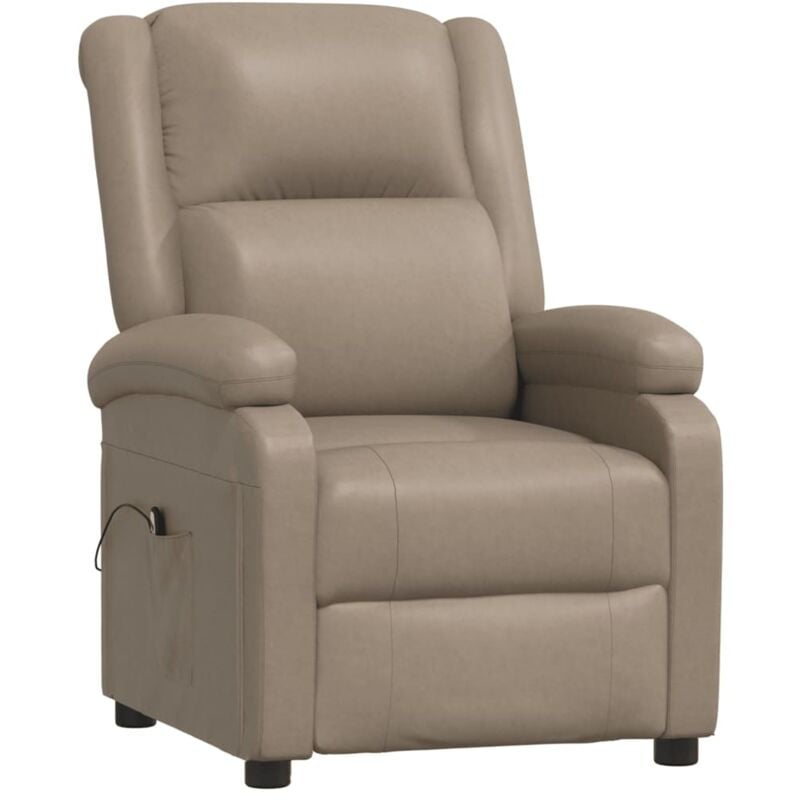 

vidaXL Sillón reclinable eléctrico de sintético cuero cappuccino - Marrón