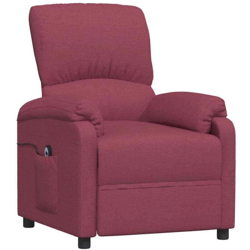 

Sillón eléctrico reclinable de tela rojo tinto - Rojo - Vidaxl