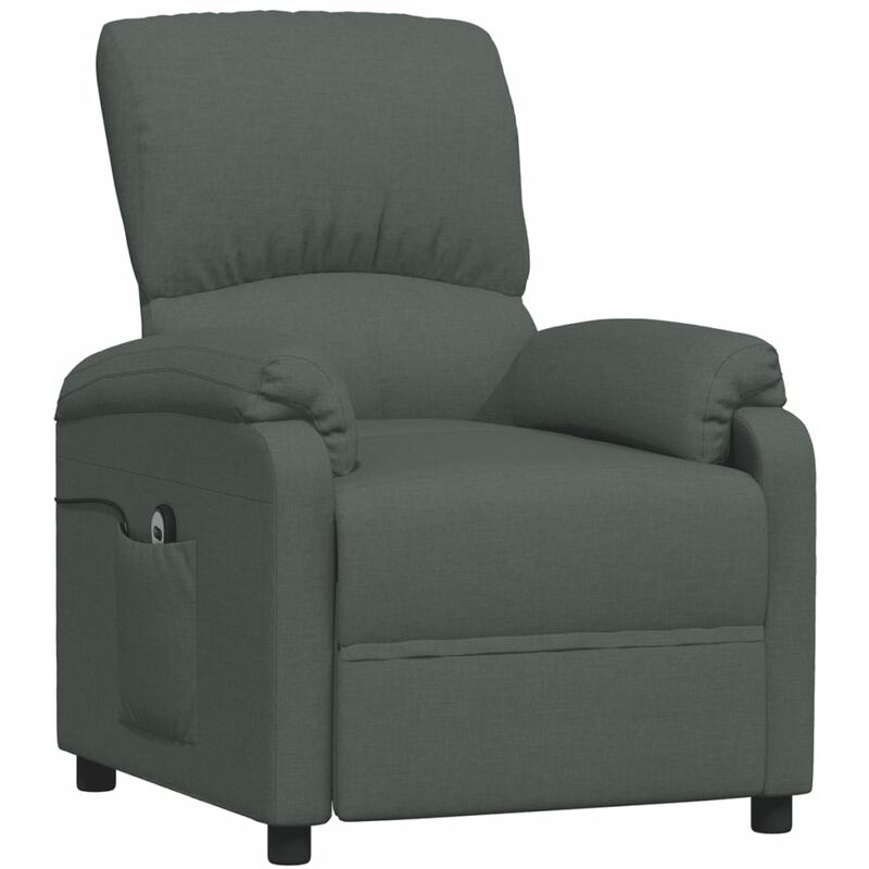 

Sillón eléctrico reclinable de tela gris oscuro - Gris - Vidaxl