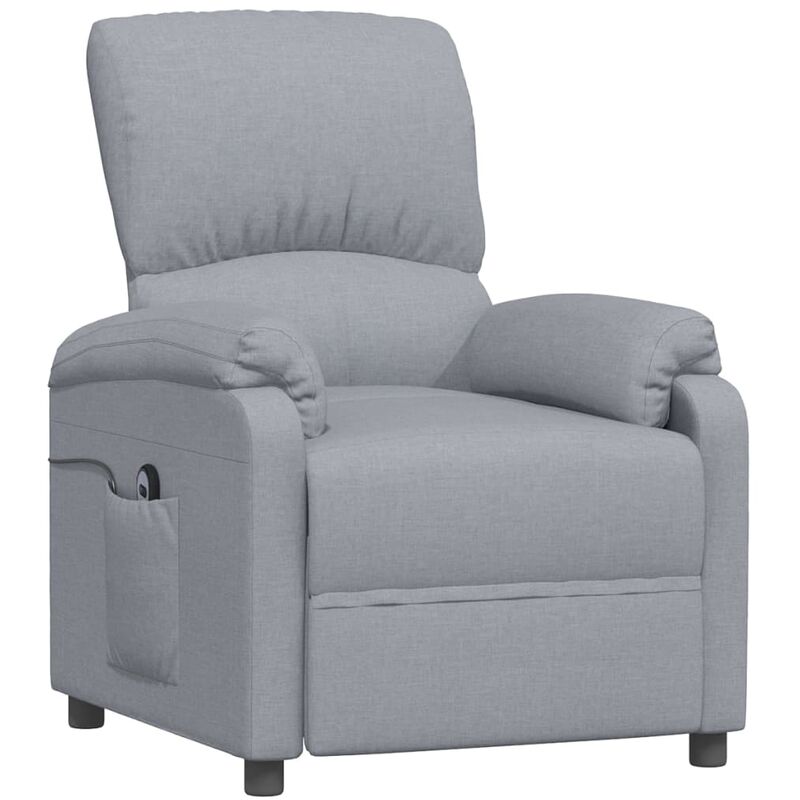 

Sillón eléctrico reclinable de tela gris claro - Gris - Vidaxl