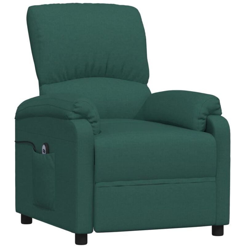 

Sillón eléctrico reclinable de tela verde oscuro - Verde - Vidaxl