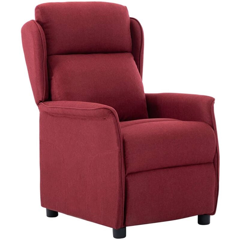 

Sillón reclinable eléctrico de tela rojo tinto - Rojo - Vidaxl
