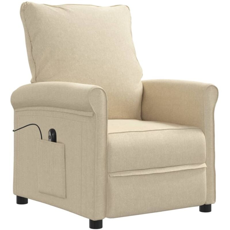 

Sillón reclinable eléctrico para TV de tela color crema - Crema - Vidaxl