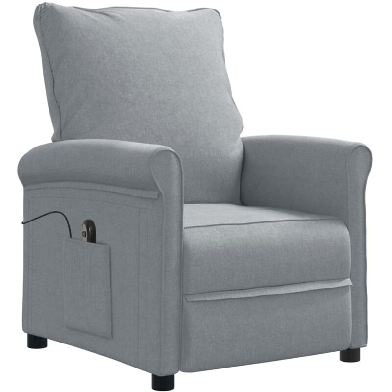 

vidaXL Sillón reclinable eléctrico para TV de tela gris claro - Gris
