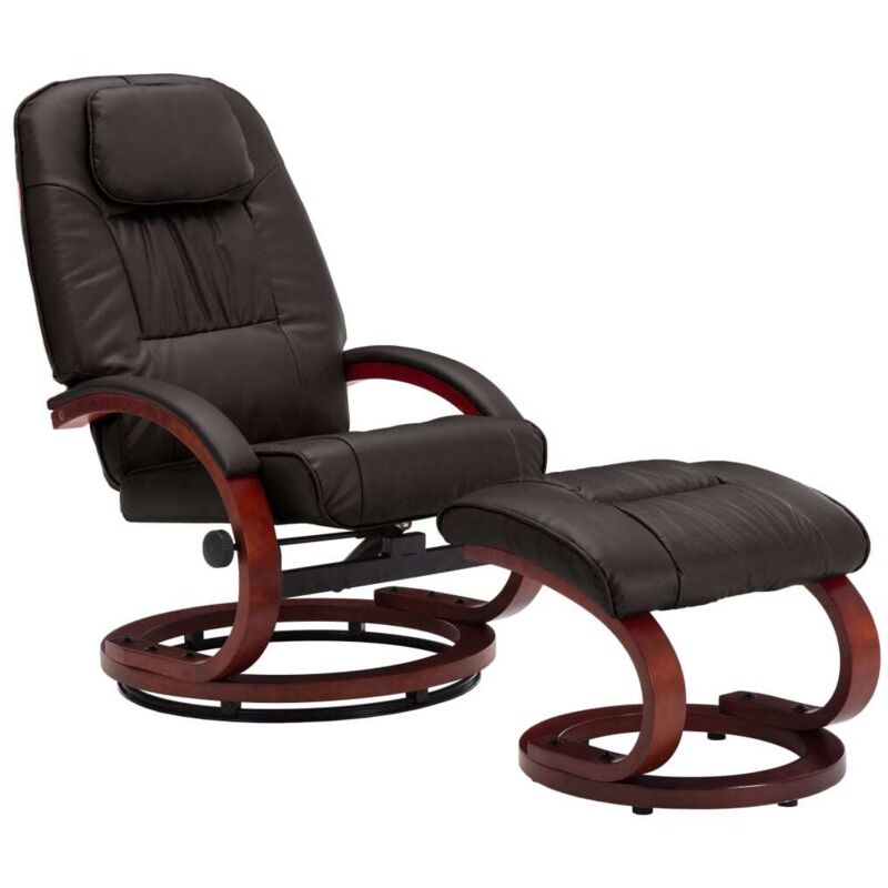 

Sillón Reclinable con Reposapiés Cuero Sintético Marrón - Marrón - Vidaxl