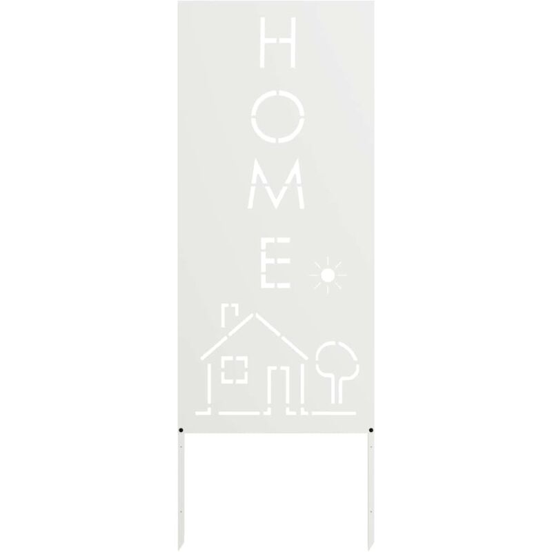 Garden Decorative Panel White 50 X 140 Cm Cold-rolled Steel Vidaxl