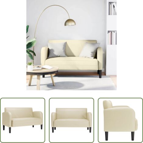 vidaXL Similpelle -  Divano Divanetto Crema 110 cm in Similpelle