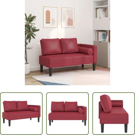 vidaXL Similpelle -  Sdraio con Cuscini Rosso Vino in Similpelle
