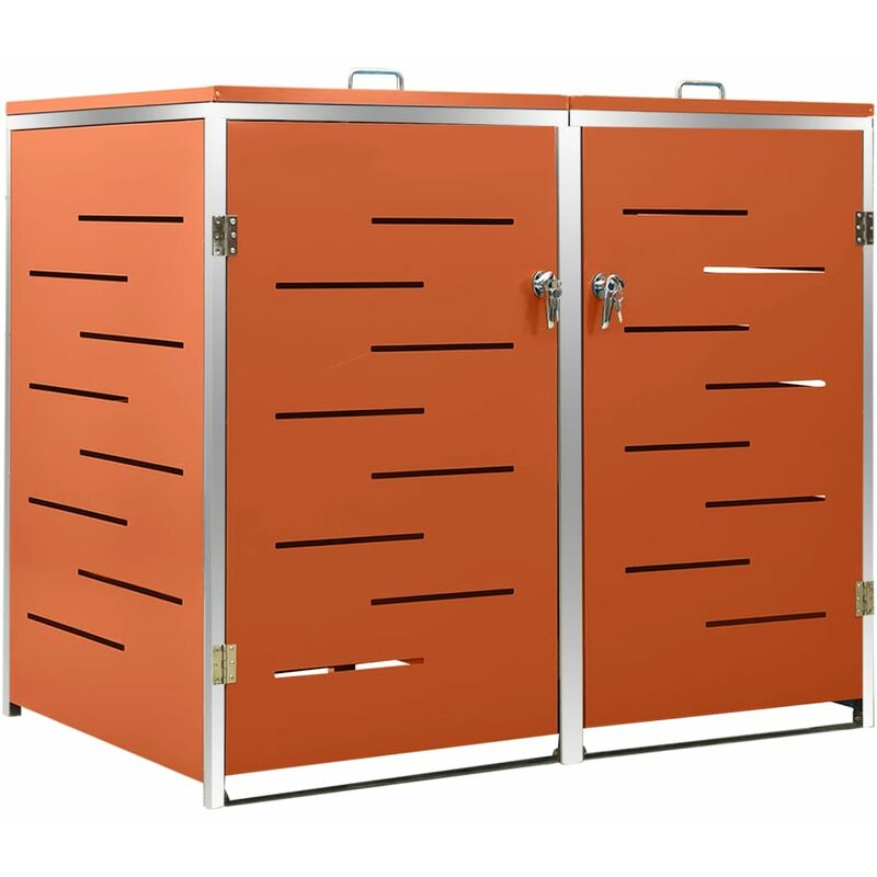 Vidaxl - Double Wheelie Bin Shed 138x77.5x112.5 Cm Stainless Steel