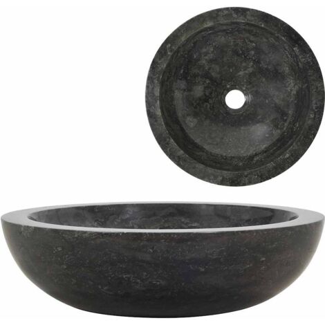 vidaXL Sink 40x12 cm Marble Black