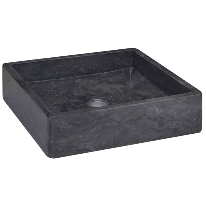 Sink Black 40x40x10 cm Marble - Black - Vidaxl