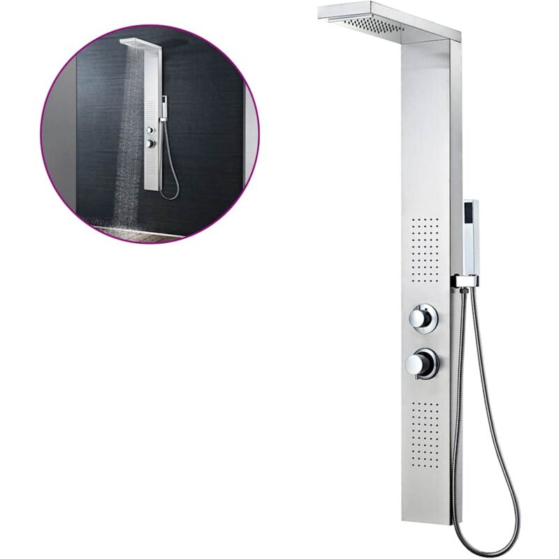 

vidaXL Sistema de panel de ducha acero inoxidable cuadrado