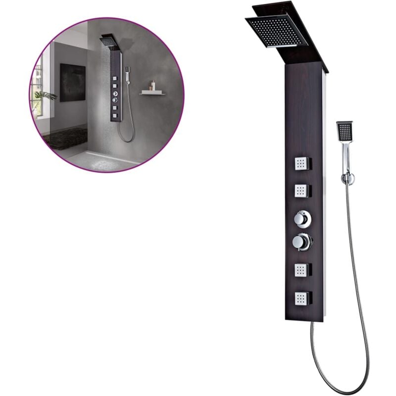 

Sistema de panel de ducha vidrio marrón - Vidaxl