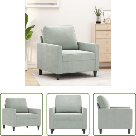 vidaXL Sitzfläche -  Sessel Hellgrau 60 cm Samt