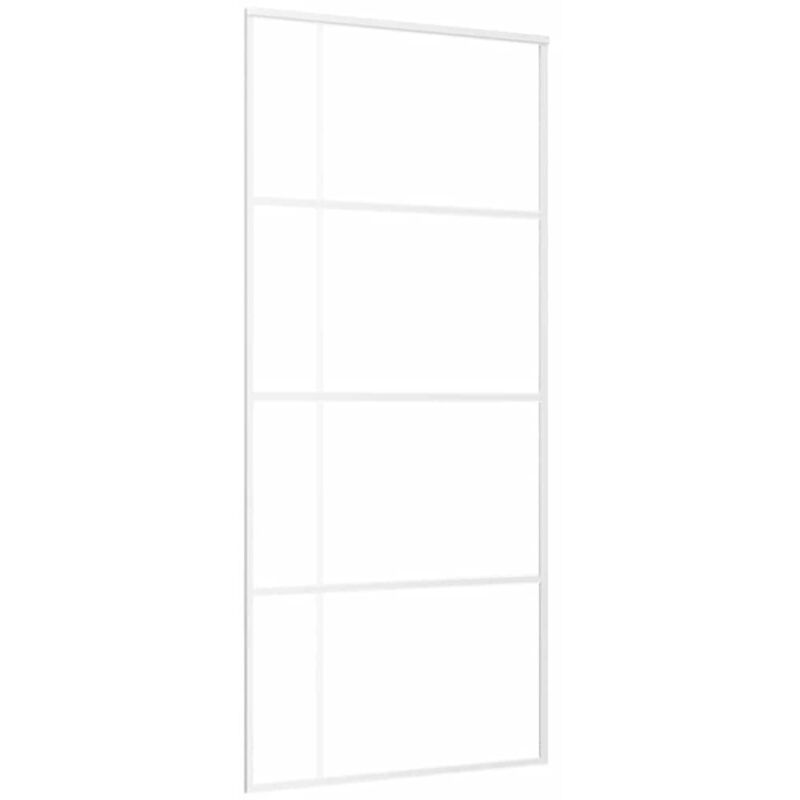 Sliding Door Esg Glass And Aluminium 90x205 Cm White Vidaxl
