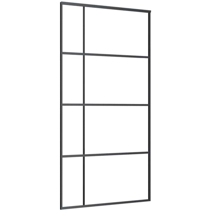 Vidaxl - Sliding Door Esg Glass And Aluminium 102.5x205 Cm Black