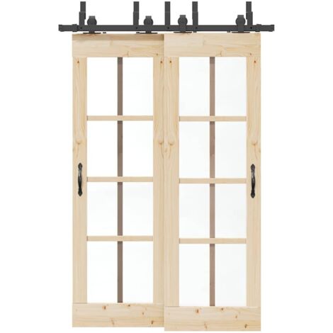 vidaXL Sliding Door Hardware Kit 152,5 cm Steel Black