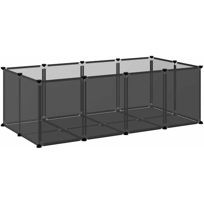 Small Animal Cage Black 144x74x46.5 Cm Pp And Steel Vidaxl