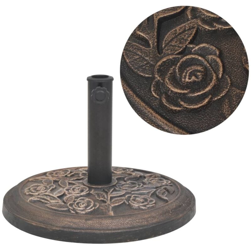 Socle de parasol Résine Rond Bronze 9 kg Vidaxl