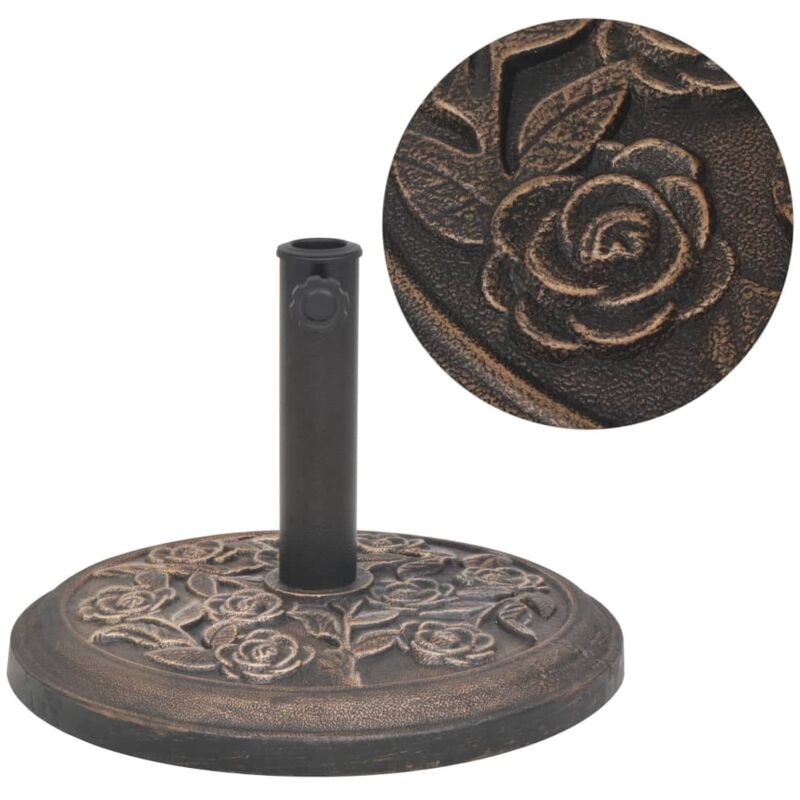 Vidaxl - Socle de parasol Résine Rond Bronze 9 kg