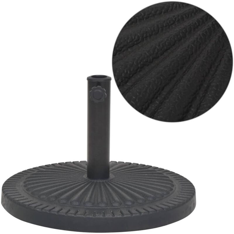 vidaXL Parasolvoet rond 14 kg hars zwart43657